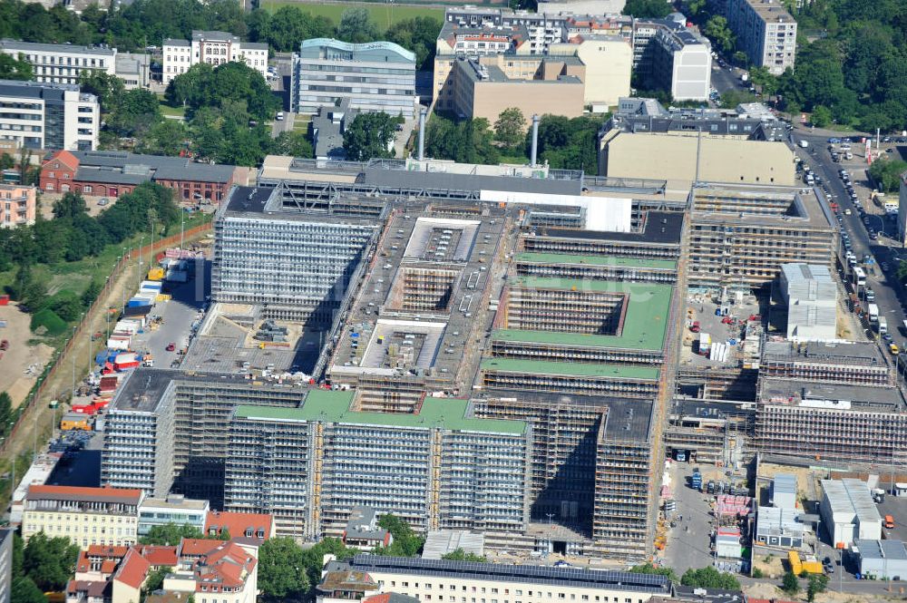 Luftaufnahme Berlin Mitte - Neubau der BND-Zentrale in Berlin-Mitte an der Chausseestraße