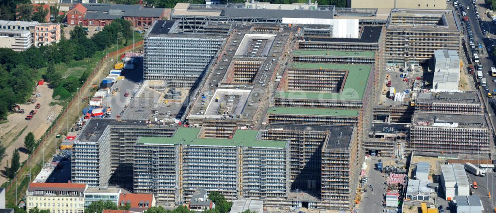 Berlin Mitte von oben - Neubau der BND-Zentrale in Berlin-Mitte an der Chausseestraße