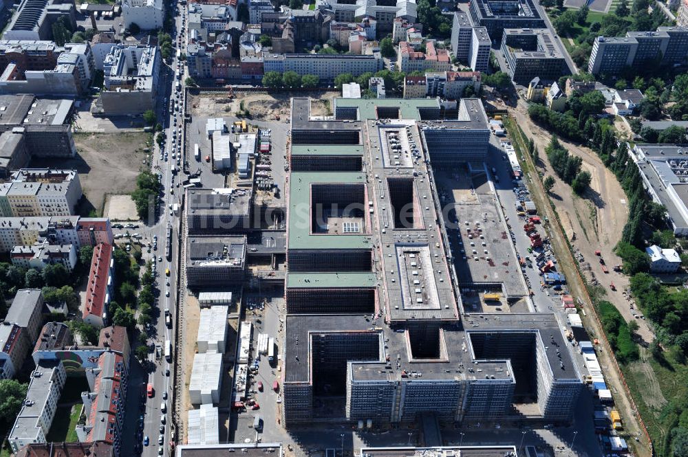 Berlin Mitte von oben - Neubau der BND-Zentrale in Berlin-Mitte an der Chausseestraße