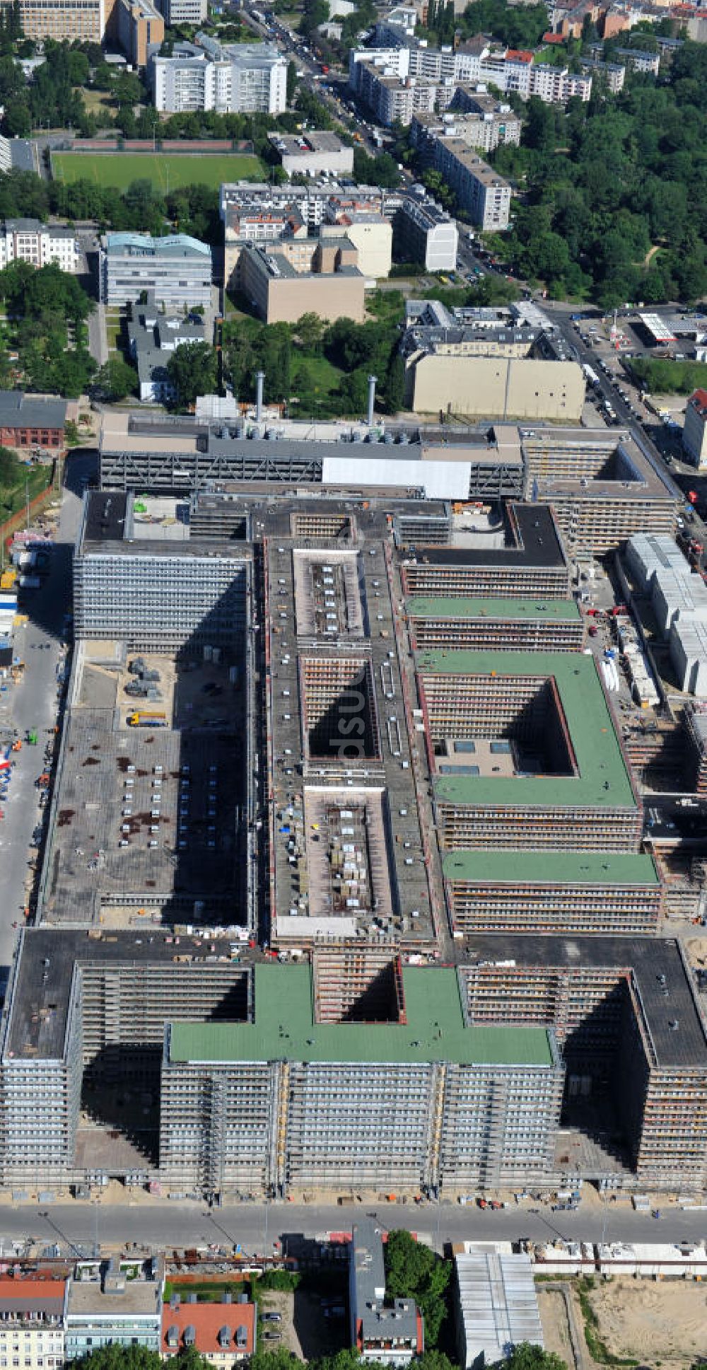 Berlin Mitte aus der Vogelperspektive: Neubau der BND-Zentrale in Berlin-Mitte an der Chausseestraße