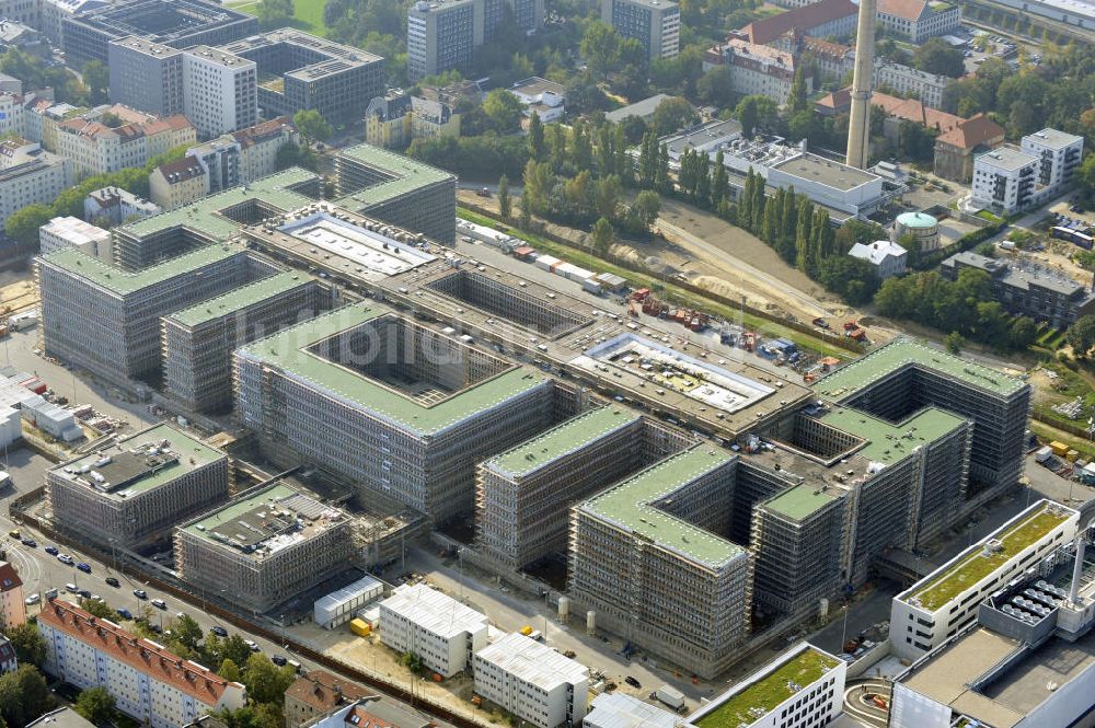 Luftaufnahme Berlin Mitte - Neubau der BND-Zentrale in Berlin-Mitte an der Chausseestraße