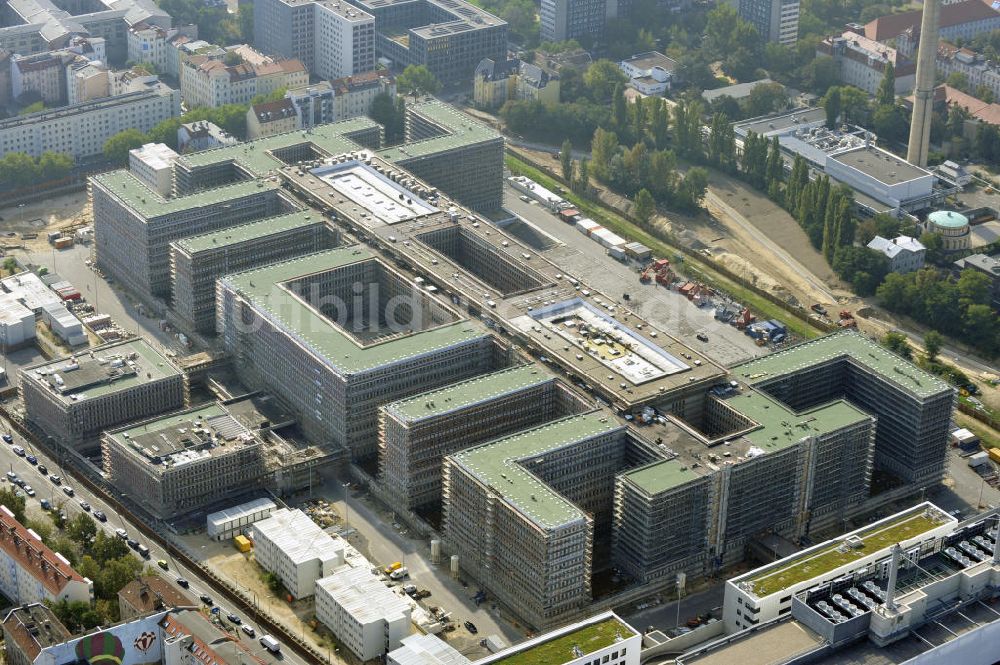 Berlin Mitte von oben - Neubau der BND-Zentrale in Berlin-Mitte an der Chausseestraße