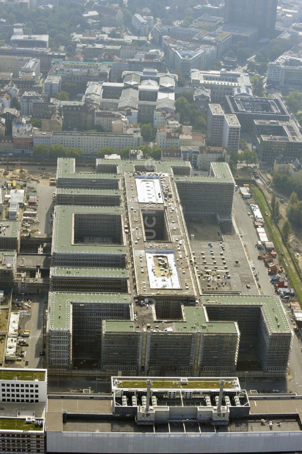 Luftbild Berlin Mitte - Neubau der BND-Zentrale in Berlin-Mitte an der Chausseestraße