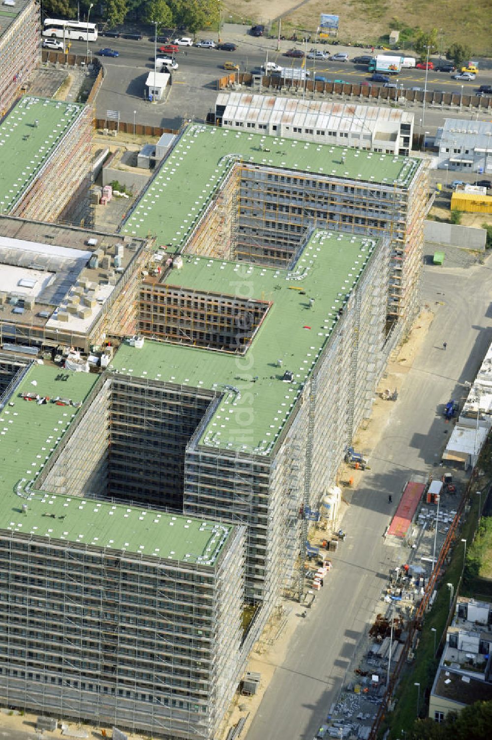 Luftbild Berlin Mitte - Neubau der BND-Zentrale in Berlin-Mitte an der Chausseestraße