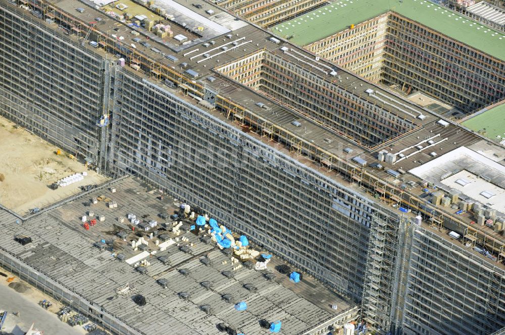 Luftaufnahme Berlin Mitte - Neubau der BND-Zentrale in Berlin-Mitte an der Chausseestraße