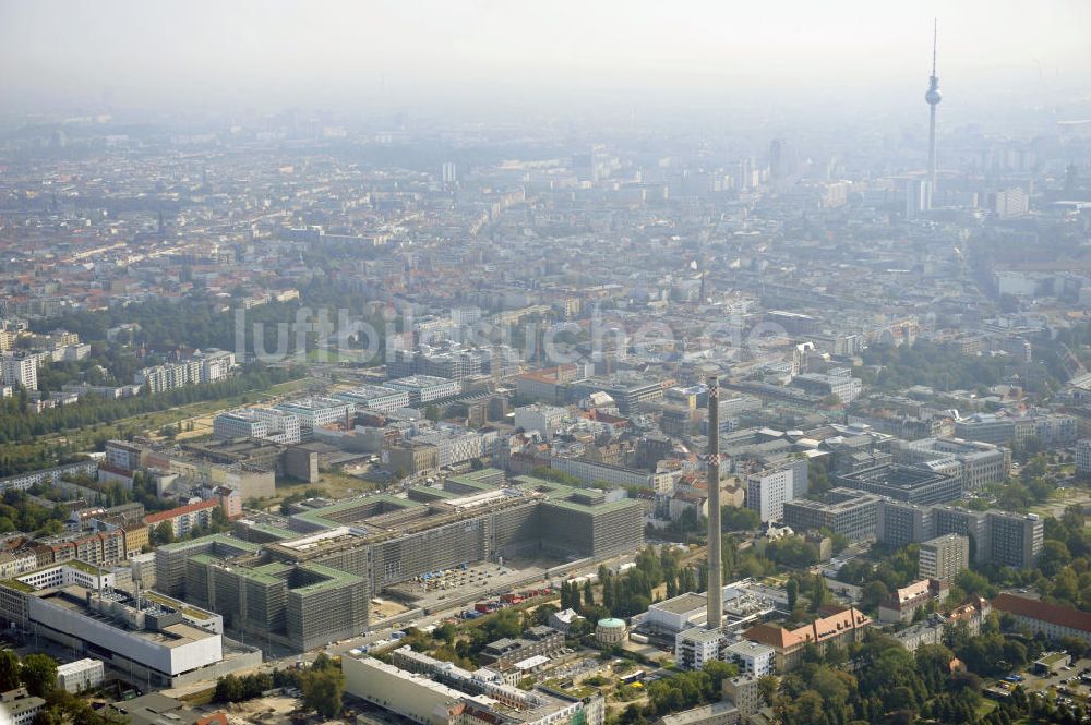 Luftbild Berlin Mitte - Neubau der BND-Zentrale in Berlin-Mitte an der Chausseestraße