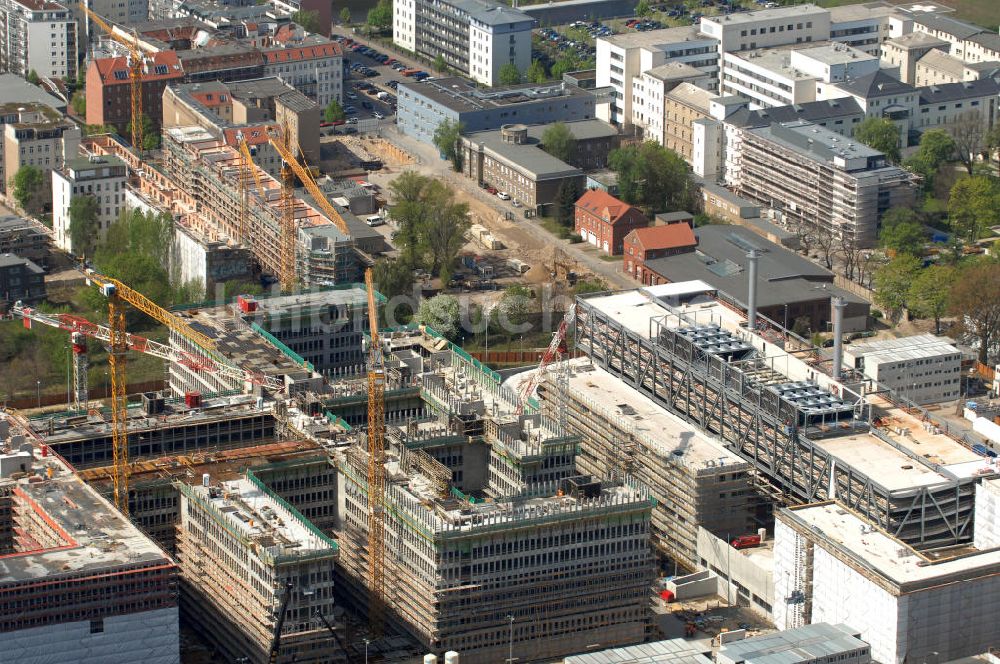 Berlin Mitte aus der Vogelperspektive: Neubau der BND-Zentrale in Berlin-Mitte an der Chausseestraße