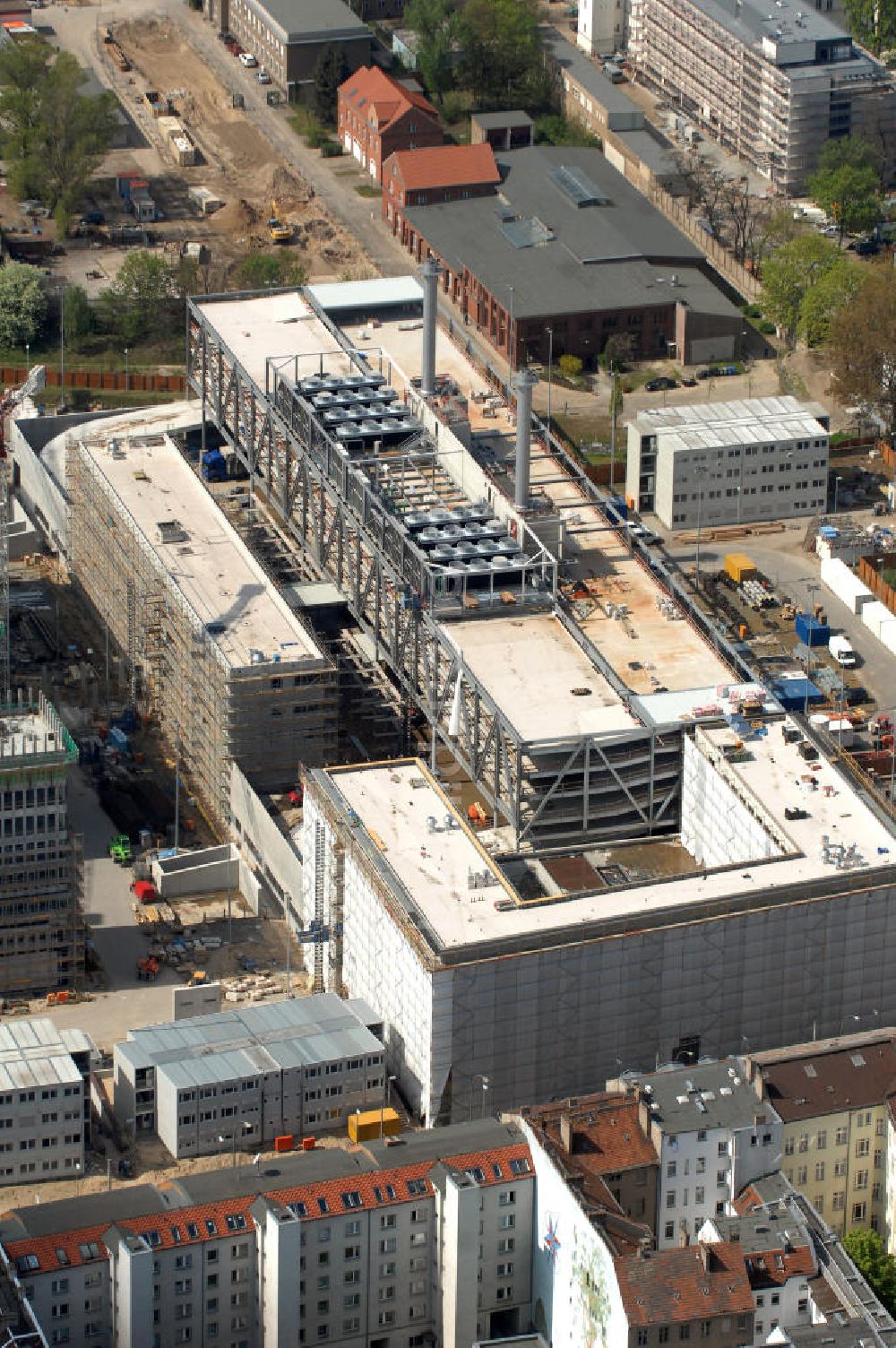 Luftbild Berlin Mitte - Neubau der BND-Zentrale in Berlin-Mitte an der Chausseestraße