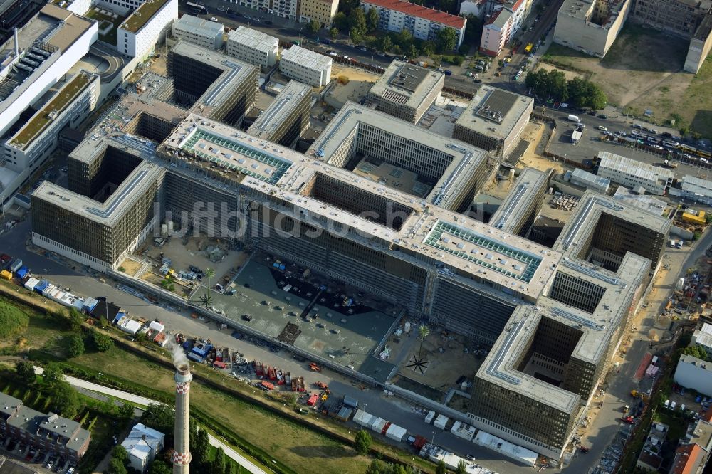 Berlin von oben - Neubau der BND-Zentrale in Berlin-Mitte an der Chausseestraße in der Hauptstadt