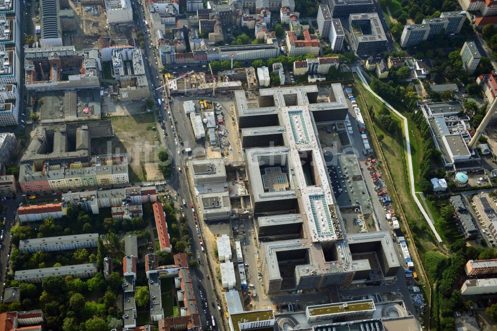 Luftaufnahme Berlin - Neubau der BND-Zentrale in Berlin-Mitte an der Chausseestraße in der Hauptstadt