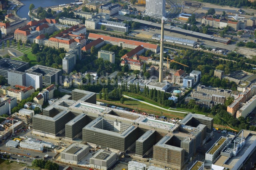 Berlin von oben - Neubau der BND-Zentrale in Berlin-Mitte an der Chausseestraße in der Hauptstadt