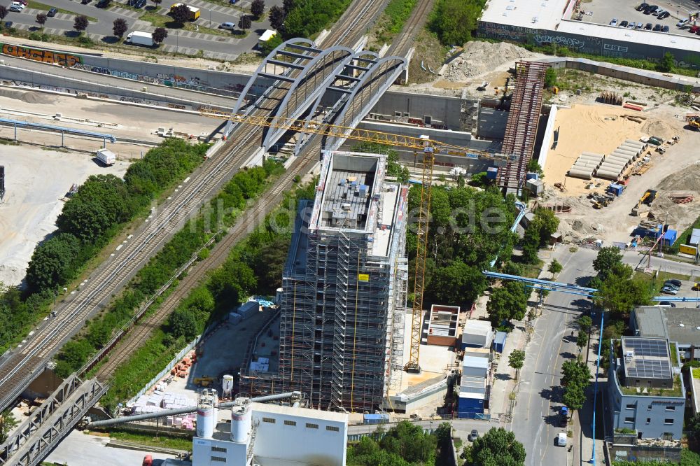 Luftaufnahme Berlin - Neubau eines Büro- und Geschäfts- Hochhaus N9 Hohe Neun in Berlin, Deutschland