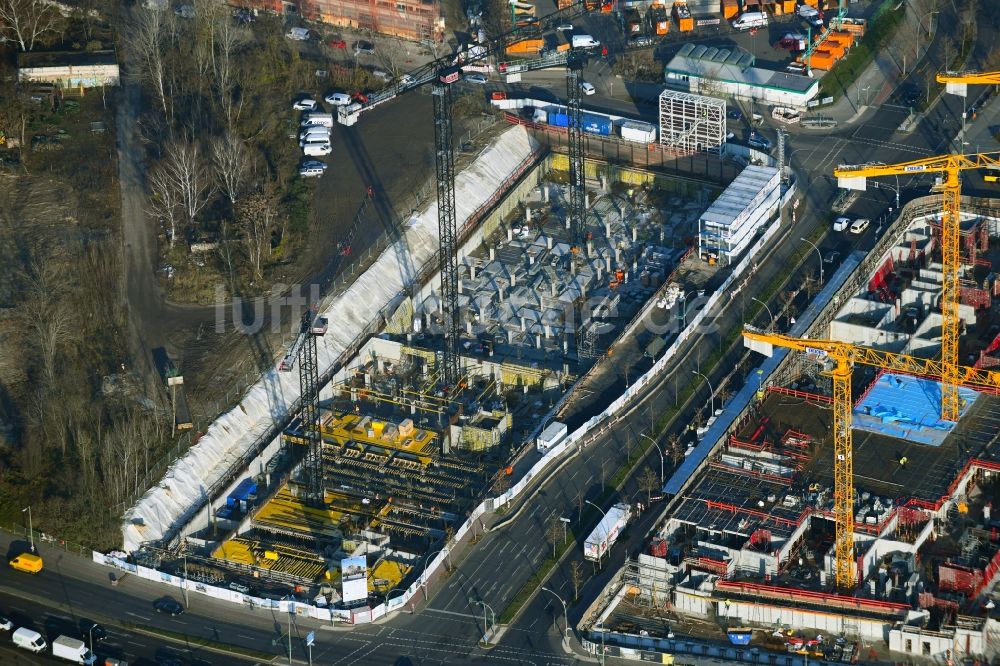 Berlin aus der Vogelperspektive: Neubau eines Büro- und Geschäftshaus Ensemble der LIP – Ludger Inholte Projektentwicklung im Ortsteil Schöneberg in Berlin, Deutschland