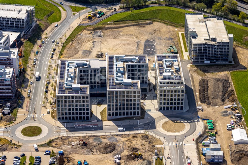 Luftbild Bochum - Neubau eines Büro- und Geschäftshaus- Ensemble am O-Werk- Campus in Bochum im Bundesland Nordrhein-Westfalen, Deutschland