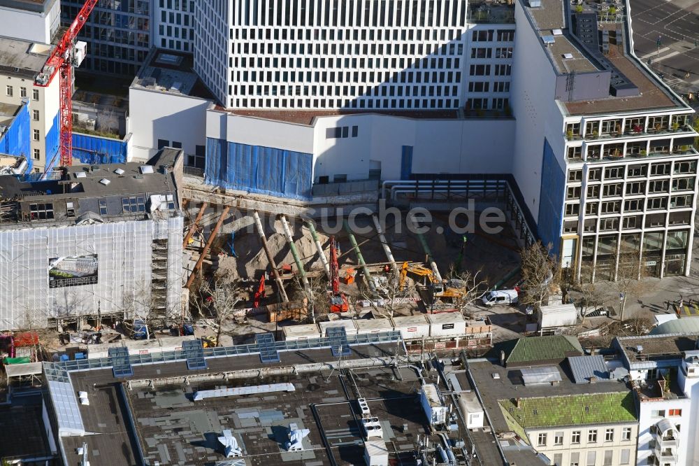 Berlin von oben - Neubau eines Büro- und Geschäftshaus- Komplexes Gloria Berlin am Kurfürstendamm im Ortsteil Charlottenburg in Berlin, Deutschland