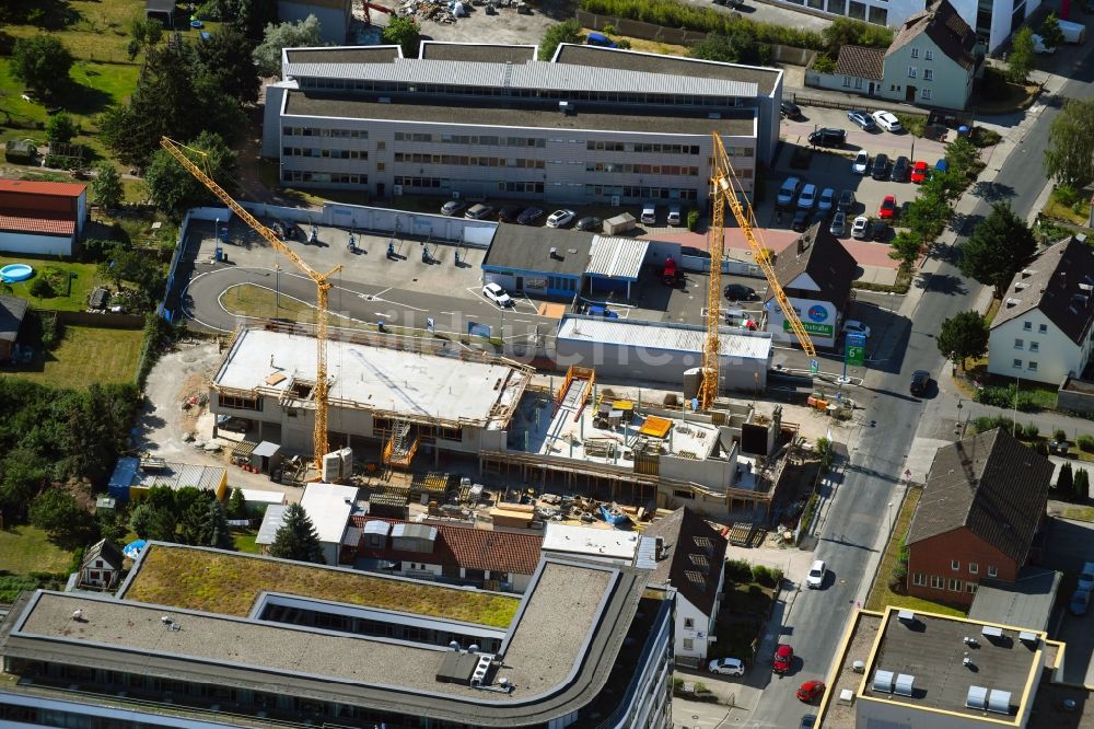 Luftbild Wolfsburg - Neubau eines Büro- und Geschäftshauses an der Alessandro-Volta-Straße in Wolfsburg im Bundesland Niedersachsen, Deutschland