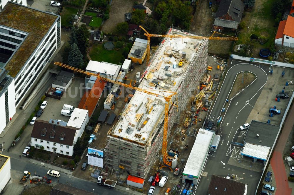 Luftbild Wolfsburg - Neubau eines Büro- und Geschäftshauses an der Alessandro-Volta-Straße in Wolfsburg im Bundesland Niedersachsen, Deutschland