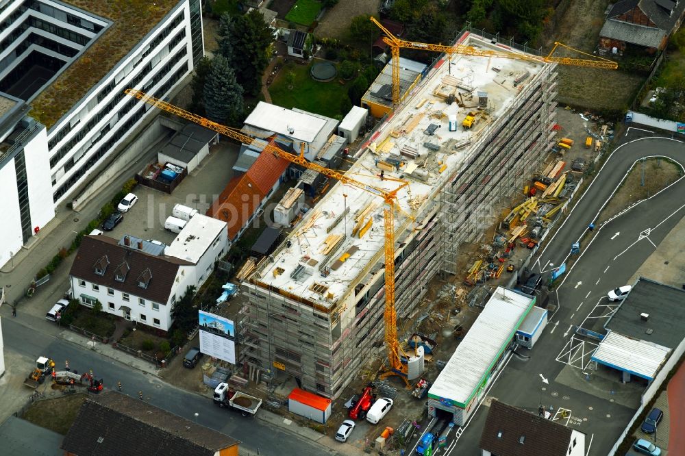 Luftaufnahme Wolfsburg - Neubau eines Büro- und Geschäftshauses an der Alessandro-Volta-Straße in Wolfsburg im Bundesland Niedersachsen, Deutschland