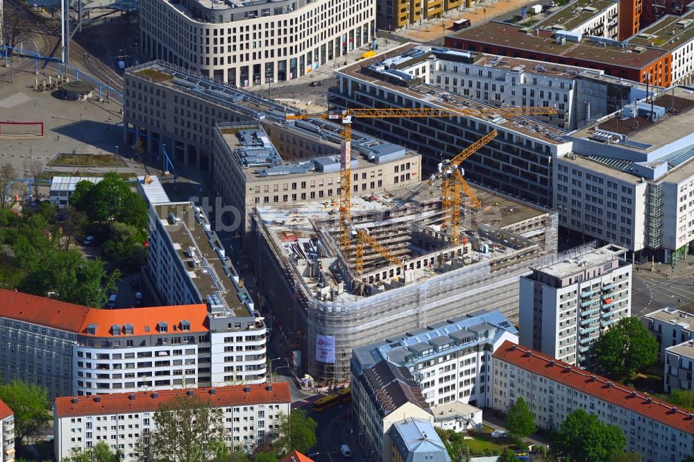 Luftbild Dresden - Neubau eines Büro- und Geschäftshauses der Annenhöfe im Ortsteil Wilsdruffer Vorstadt in Dresden im Bundesland Sachsen, Deutschland