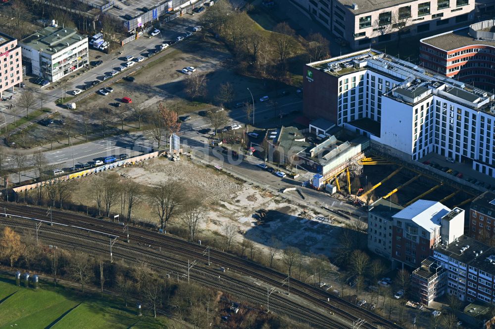 Hamburg aus der Vogelperspektive: Neubau eines Büro- und Geschäftshauses Borx in Hamburg in Deutschland