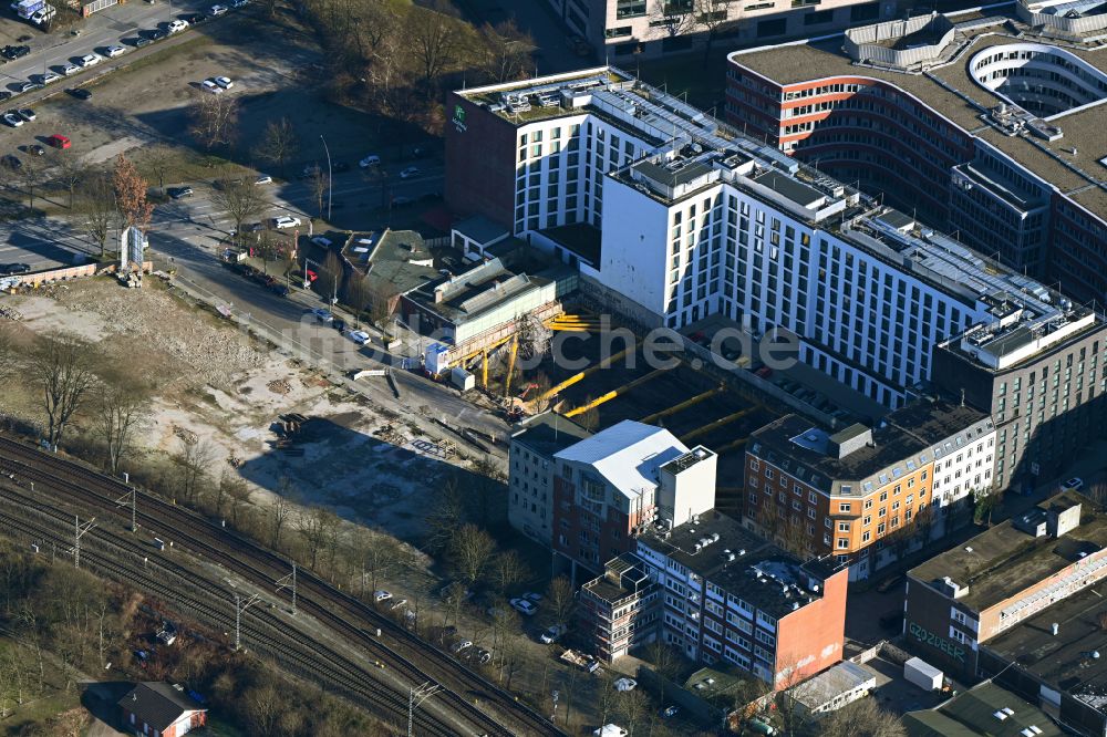 Hamburg aus der Vogelperspektive: Neubau eines Büro- und Geschäftshauses Borx in Hamburg in Deutschland