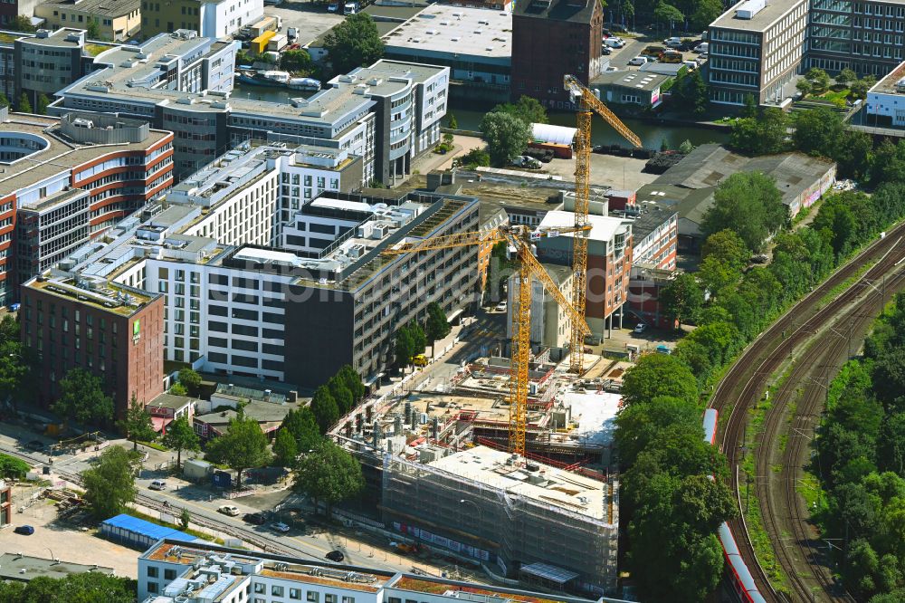 Luftbild Hamburg - Neubau eines Büro- und Geschäftshauses Borx in Hamburg in Deutschland