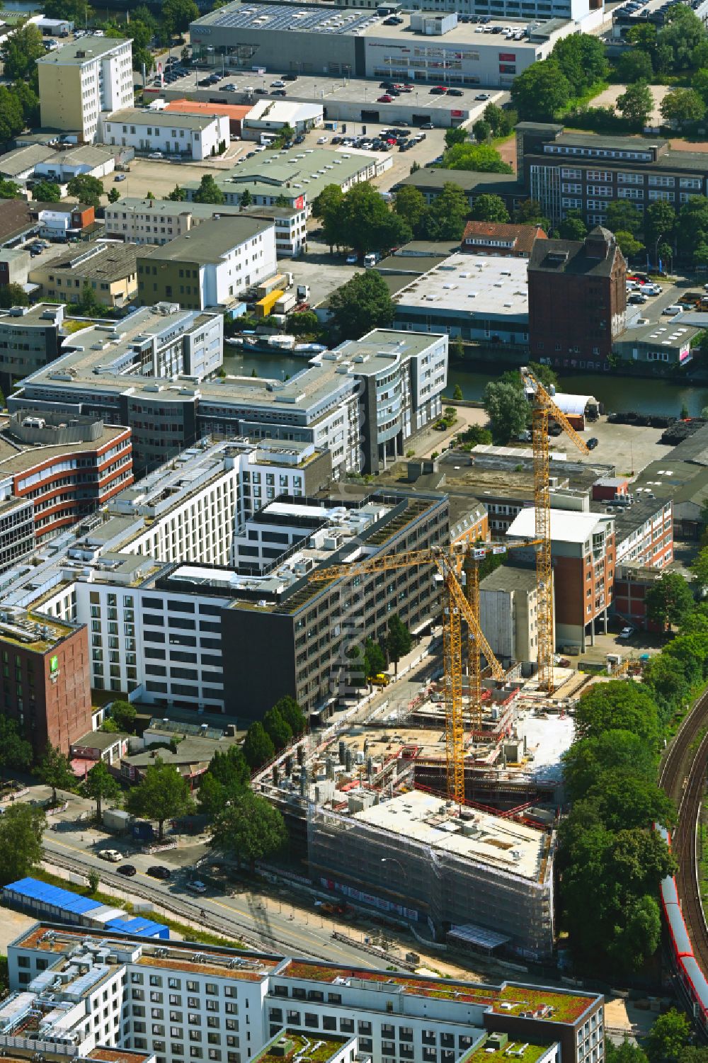 Luftaufnahme Hamburg - Neubau eines Büro- und Geschäftshauses Borx in Hamburg in Deutschland