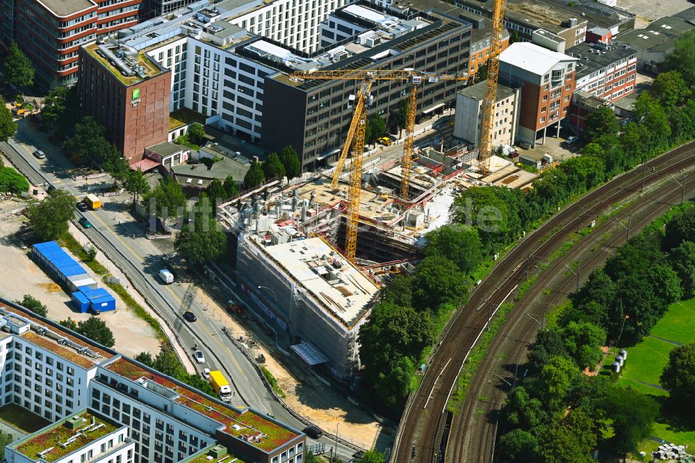 Hamburg von oben - Neubau eines Büro- und Geschäftshauses Borx in Hamburg in Deutschland