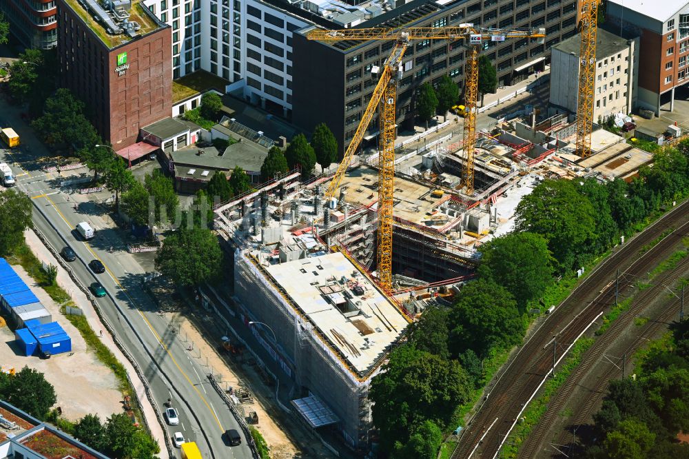 Hamburg aus der Vogelperspektive: Neubau eines Büro- und Geschäftshauses Borx in Hamburg in Deutschland