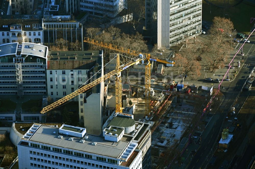 Berlin von oben - Neubau eines Büro- und Geschäftshauses des Bundesvorstandes des Gewerkschaftsbund DGB im Ortsteil Schöneberg in Berlin, Deutschland