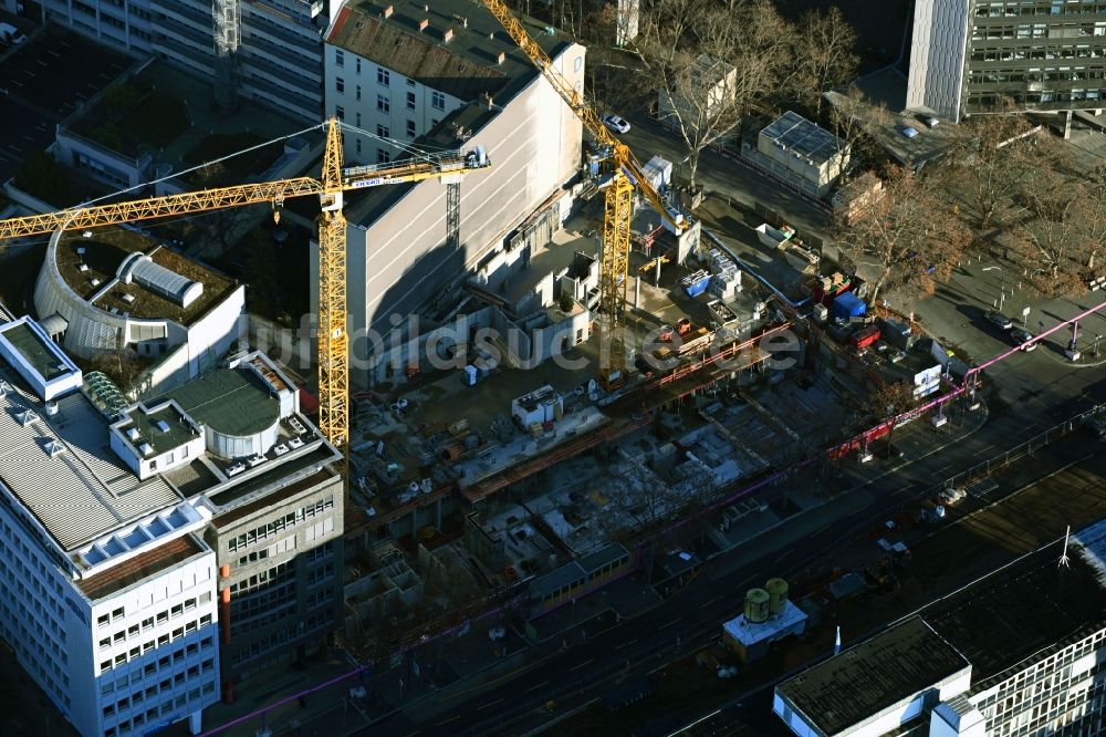 Luftbild Berlin - Neubau eines Büro- und Geschäftshauses des Bundesvorstandes des Gewerkschaftsbund DGB im Ortsteil Schöneberg in Berlin, Deutschland