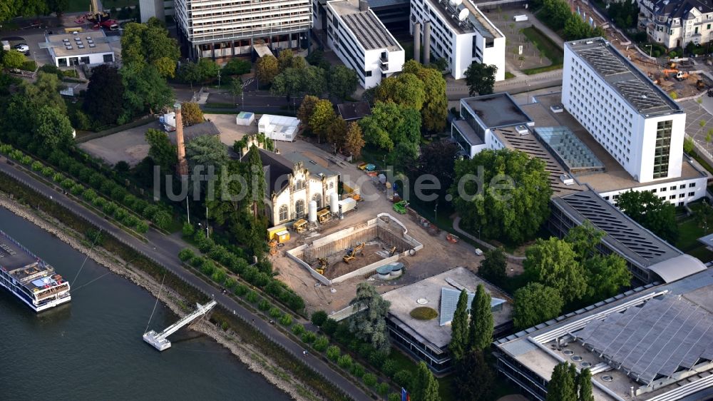 Luftaufnahme Bonn - Neubau des Büro- und Geschäftshauses UN-Campus Bonn in Bonn im Bundesland Nordrhein-Westfalen, Deutschland