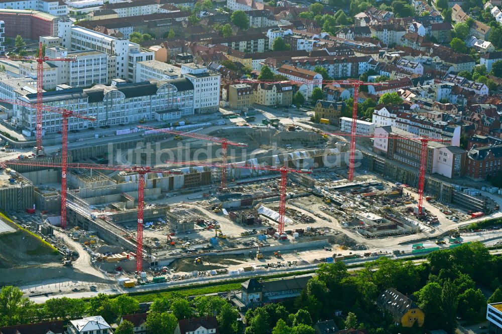 Luftaufnahme Jena - Neubau eines Büro- und Geschäftshauses der Carl Zeiss AG in Jena im Bundesland Thüringen, Deutschland