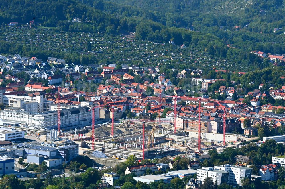 Luftbild Jena - Neubau eines Büro- und Geschäftshauses der Carl Zeiss AG in Jena im Bundesland Thüringen, Deutschland