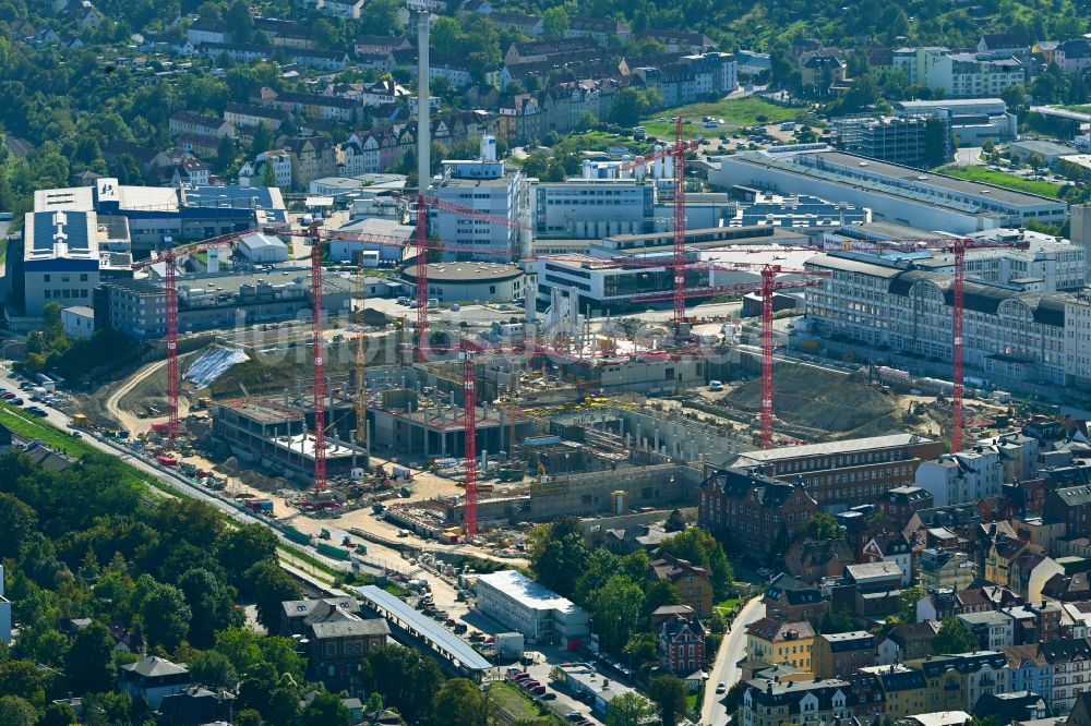 Luftbild Jena - Neubau eines Büro- und Geschäftshauses der Carl Zeiss AG in Jena im Bundesland Thüringen, Deutschland