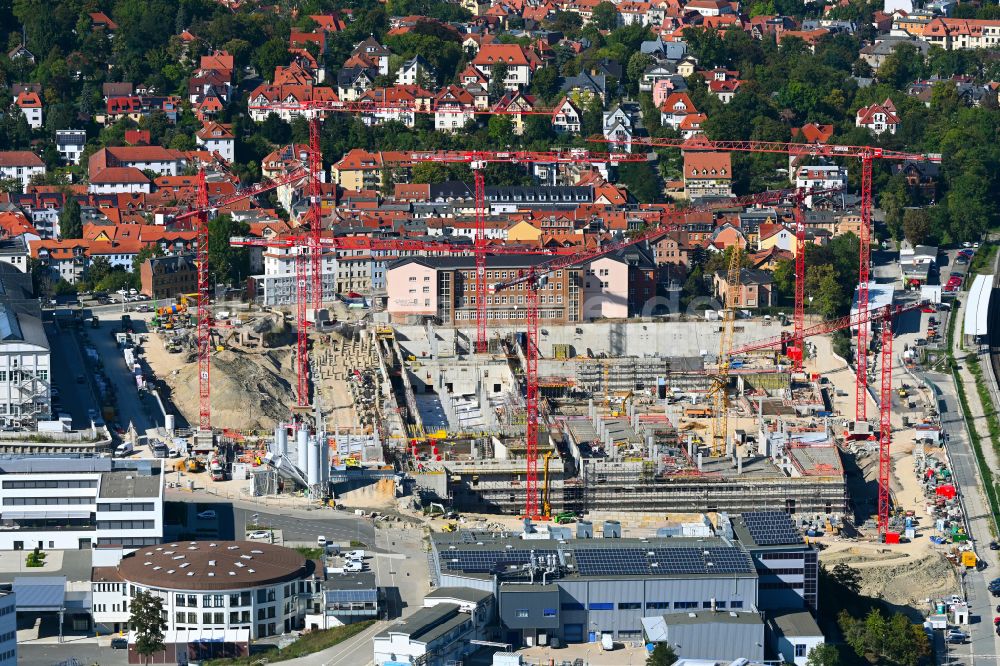 Luftaufnahme Jena - Neubau eines Büro- und Geschäftshauses der Carl Zeiss AG in Jena im Bundesland Thüringen, Deutschland