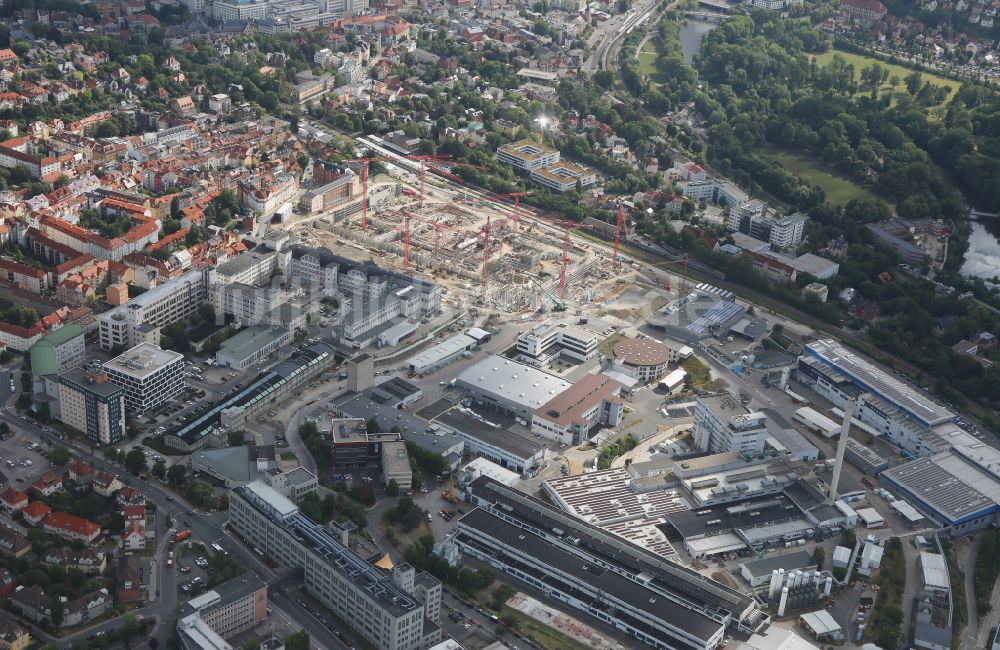 Jena aus der Vogelperspektive: Neubau eines Büro- und Geschäftshauses der Carl Zeiss AG in Jena im Bundesland Thüringen, Deutschland