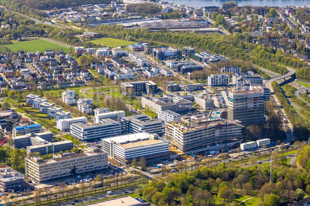 Dortmund von oben - Neubau eines Büro- und Geschäftshauses des Continentale Versicherungsverbund Direktion Dortmund im Ortsteil Schüren-Neu in Dortmund im Bundesland Nordrhein-Westfalen, Deutschland