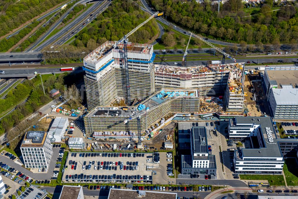 Luftbild Dortmund - Neubau eines Büro- und Geschäftshauses des Continentale Versicherungsverbund Direktion Dortmund im Ortsteil Schüren-Neu in Dortmund im Bundesland Nordrhein-Westfalen, Deutschland