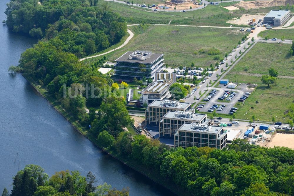 Luftbild Potsdam - Neubau eines Büro- und Geschäftshauses Cube³ | THINK CAMPUS der Jungfernsee Baumanagement GmbH in Potsdam im Bundesland Brandenburg, Deutschland