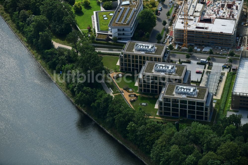 Luftbild Potsdam - Neubau eines Büro- und Geschäftshauses Cube³ | THINK CAMPUS der Jungfernsee Baumanagement GmbH in Potsdam im Bundesland Brandenburg, Deutschland