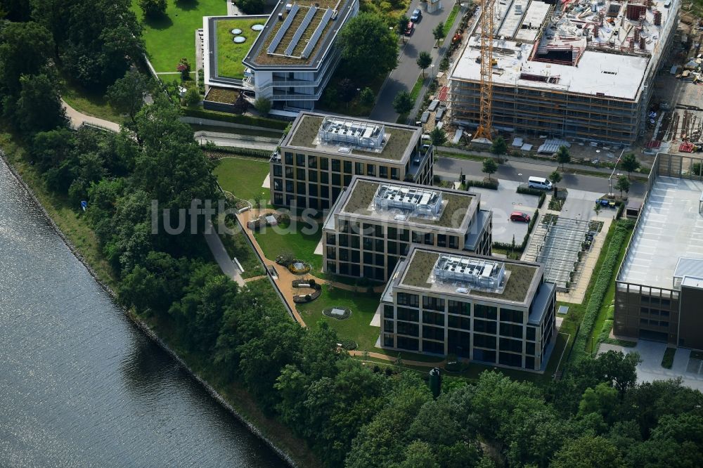 Luftaufnahme Potsdam - Neubau eines Büro- und Geschäftshauses Cube³ | THINK CAMPUS der Jungfernsee Baumanagement GmbH in Potsdam im Bundesland Brandenburg, Deutschland