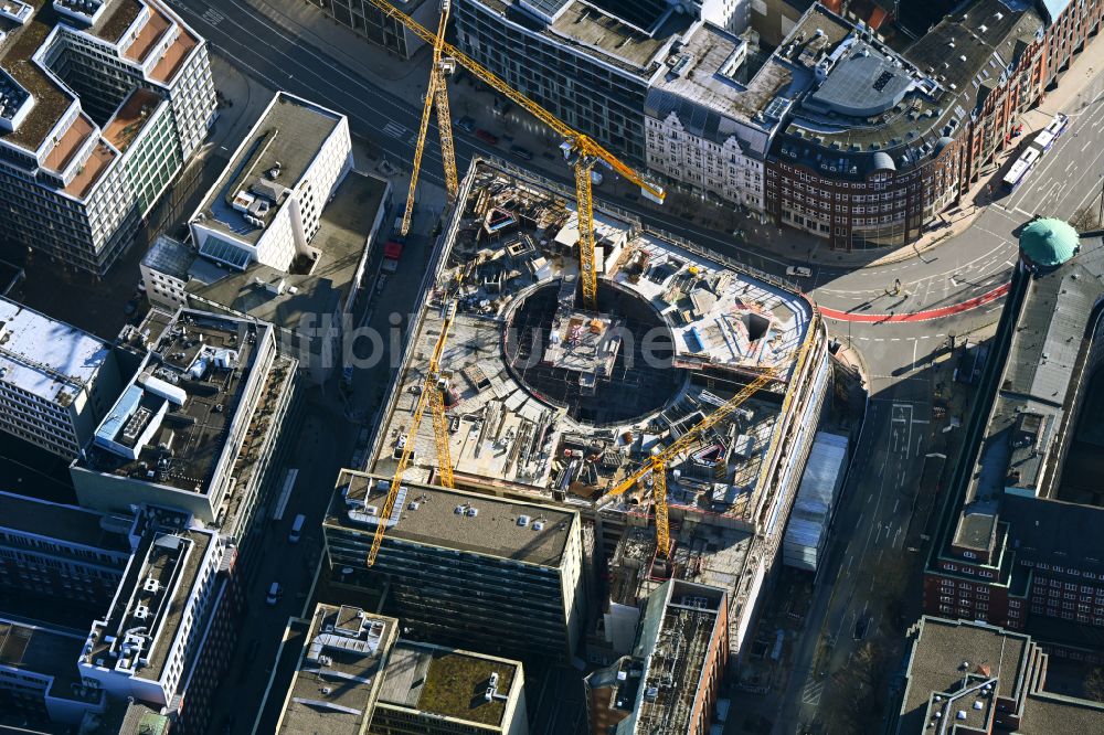 Luftbild Hamburg - Neubau eines Büro- und Geschäftshauses Deutschlandhaus am Valentinskamp in Hamburg, Deutschland