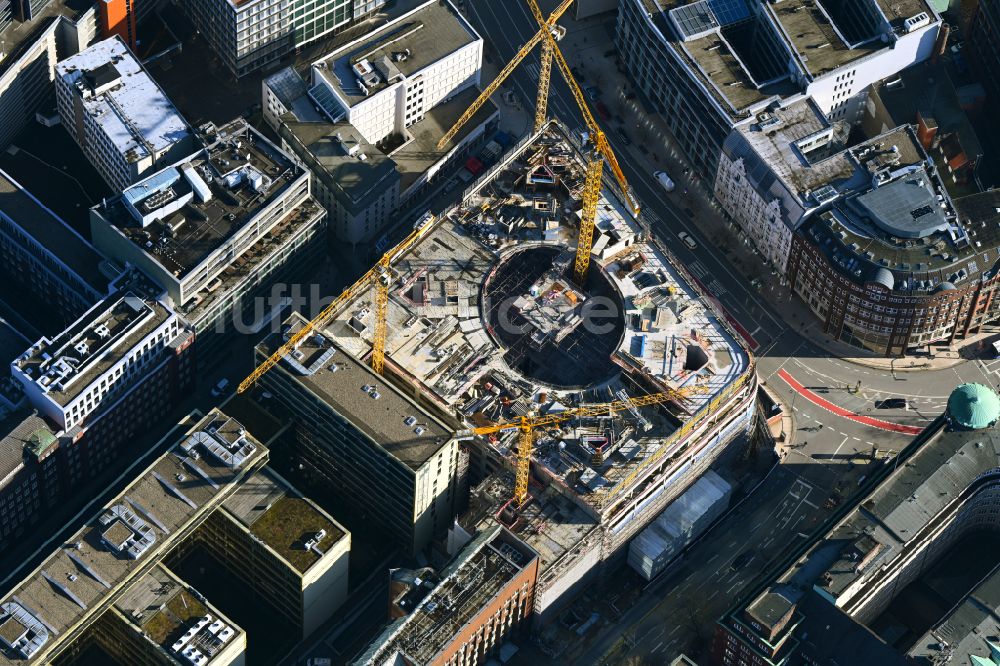 Luftaufnahme Hamburg - Neubau eines Büro- und Geschäftshauses Deutschlandhaus am Valentinskamp in Hamburg, Deutschland