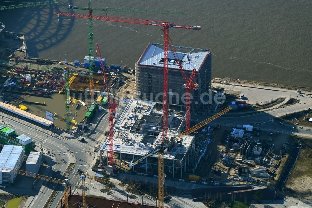 Hamburg von oben - Neubau eines Büro- und Geschäftshauses EDGE ElbSide im Elbbrückenquartier in Hamburg, Deutschland