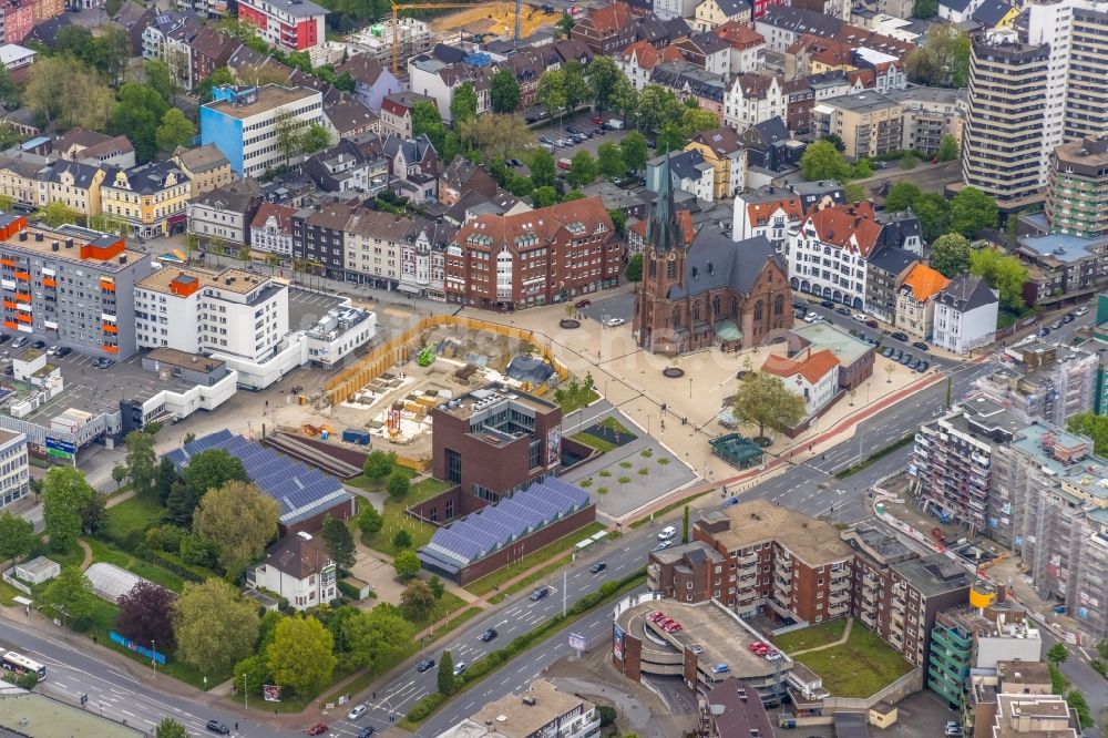 Herne aus der Vogelperspektive: Neubau eines Büro- und Geschäftshauses Europagarten am City Center am Europaplatz in Herne im Bundesland Nordrhein-Westfalen, Deutschland