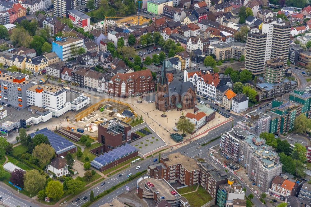 Luftbild Herne - Neubau eines Büro- und Geschäftshauses Europagarten am City Center am Europaplatz in Herne im Bundesland Nordrhein-Westfalen, Deutschland