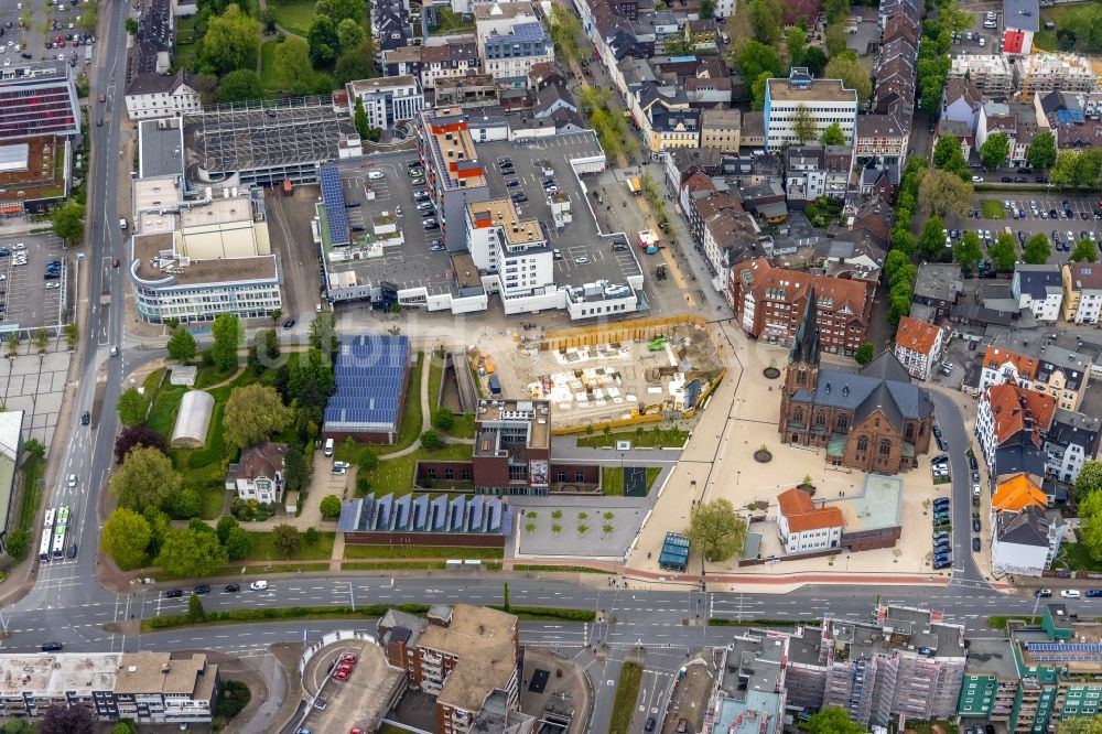 Luftaufnahme Herne - Neubau eines Büro- und Geschäftshauses Europagarten am City Center am Europaplatz in Herne im Bundesland Nordrhein-Westfalen, Deutschland