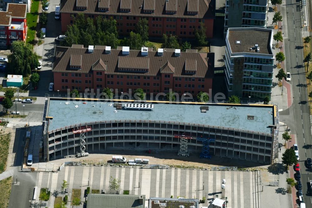 Luftaufnahme Berlin - Neubau eines Büro- und Geschäftshauses Am Forum und Ecowiss an der Erich-Thilo-Straße Ecke Rudower Chaussee in Berlin, Deutschland