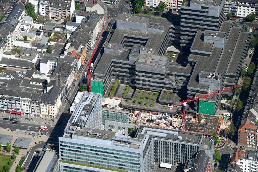 Luftbild Düsseldorf - Neubau eines Büro- und Geschäftshauses am Fürstenwall - Friedrichstraße in Düsseldorf im Bundesland Nordrhein-Westfalen, Deutschland